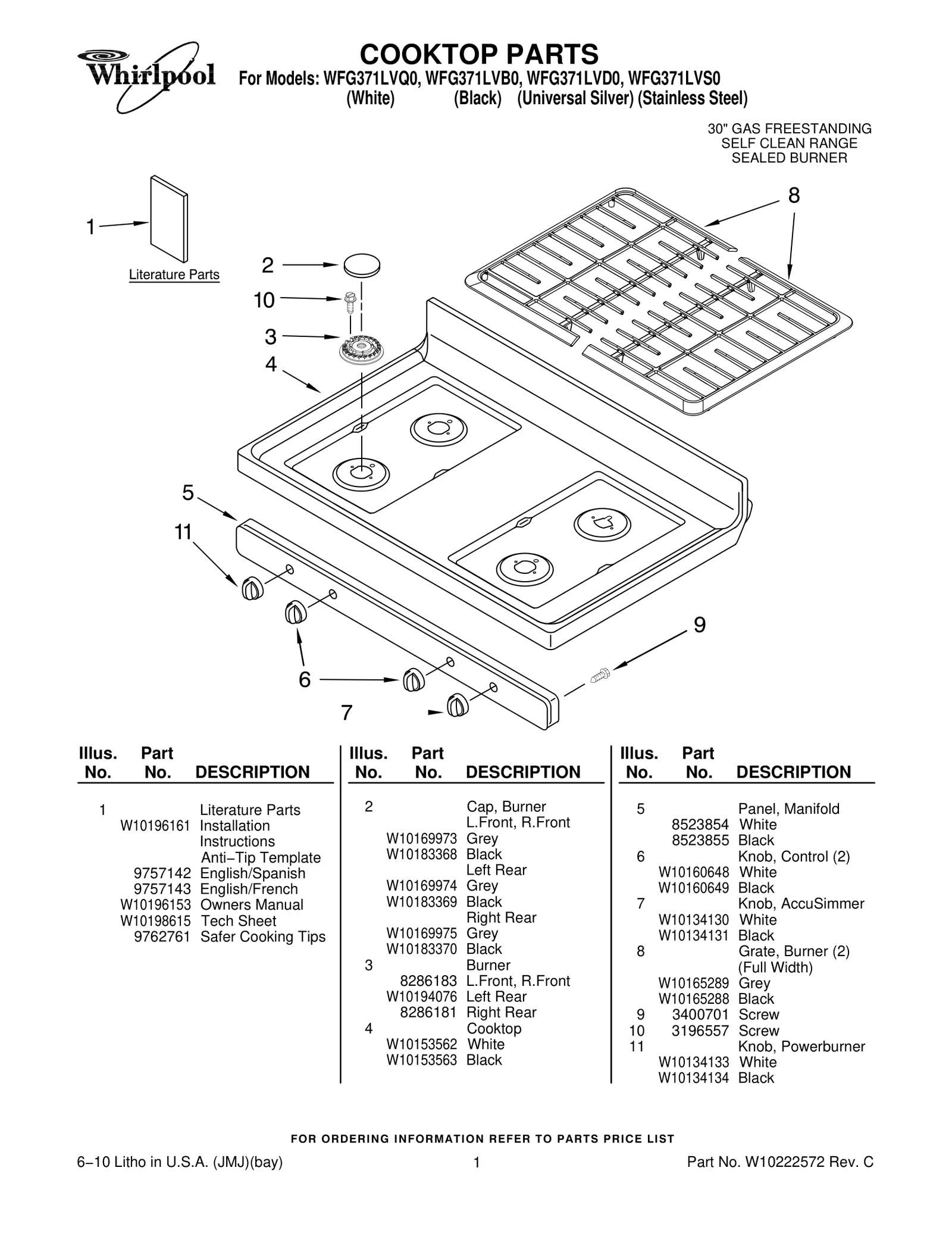 COOKTOP PARTS