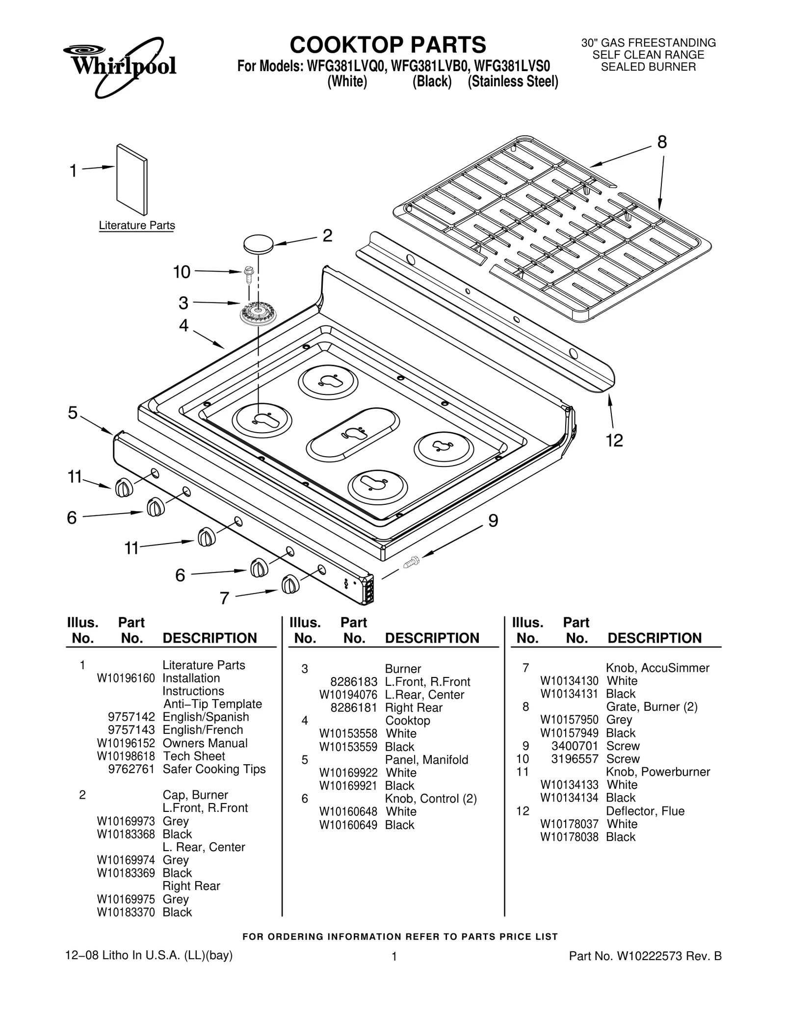 COOKTOP PARTS