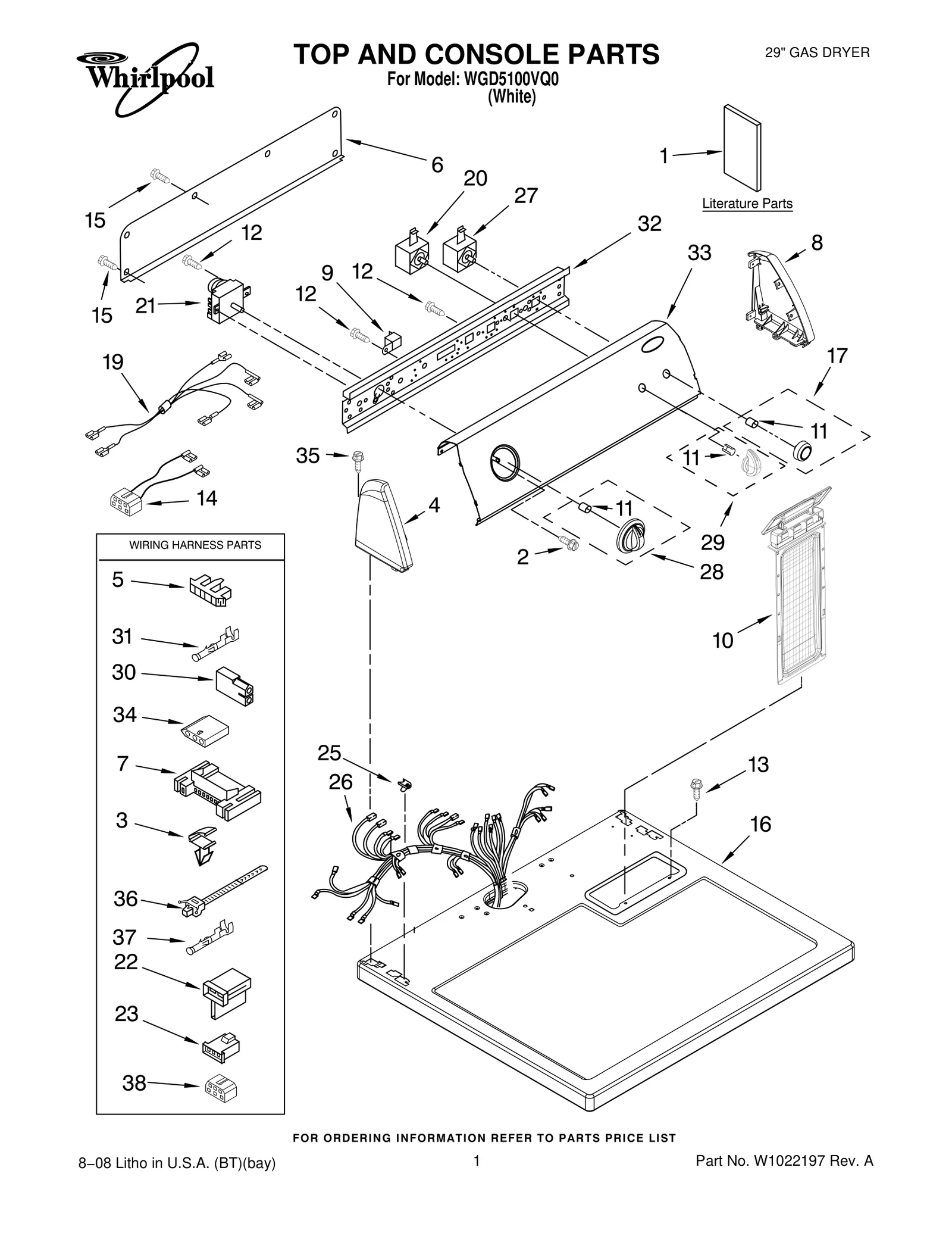 TOP AND CONSOLE PARTS