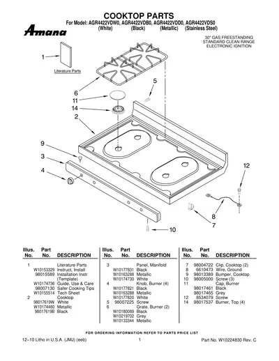 COOKTOP PARTS