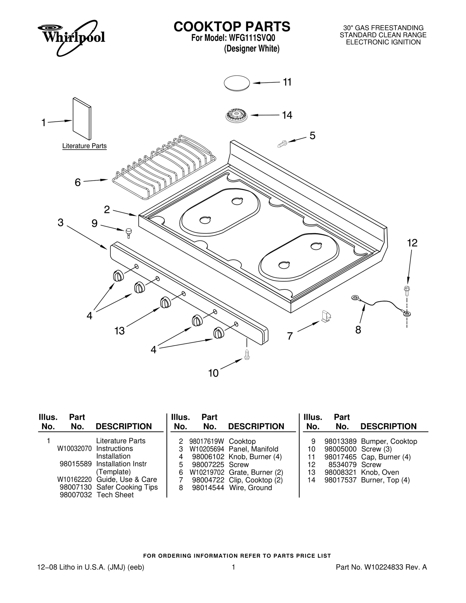 COOKTOP PARTS