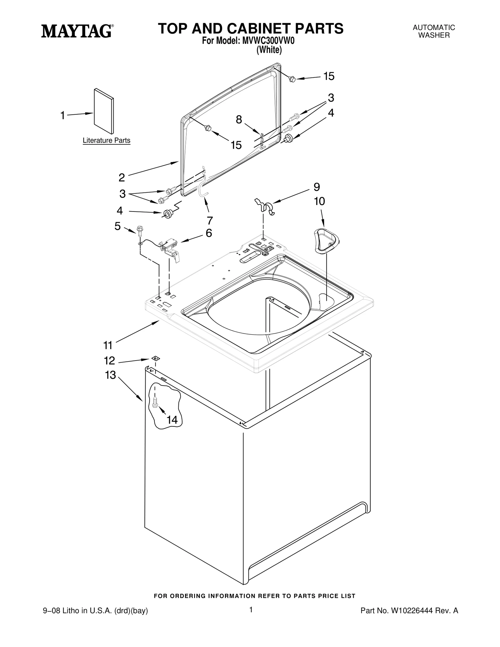 TOP AND CABINET PARTS
