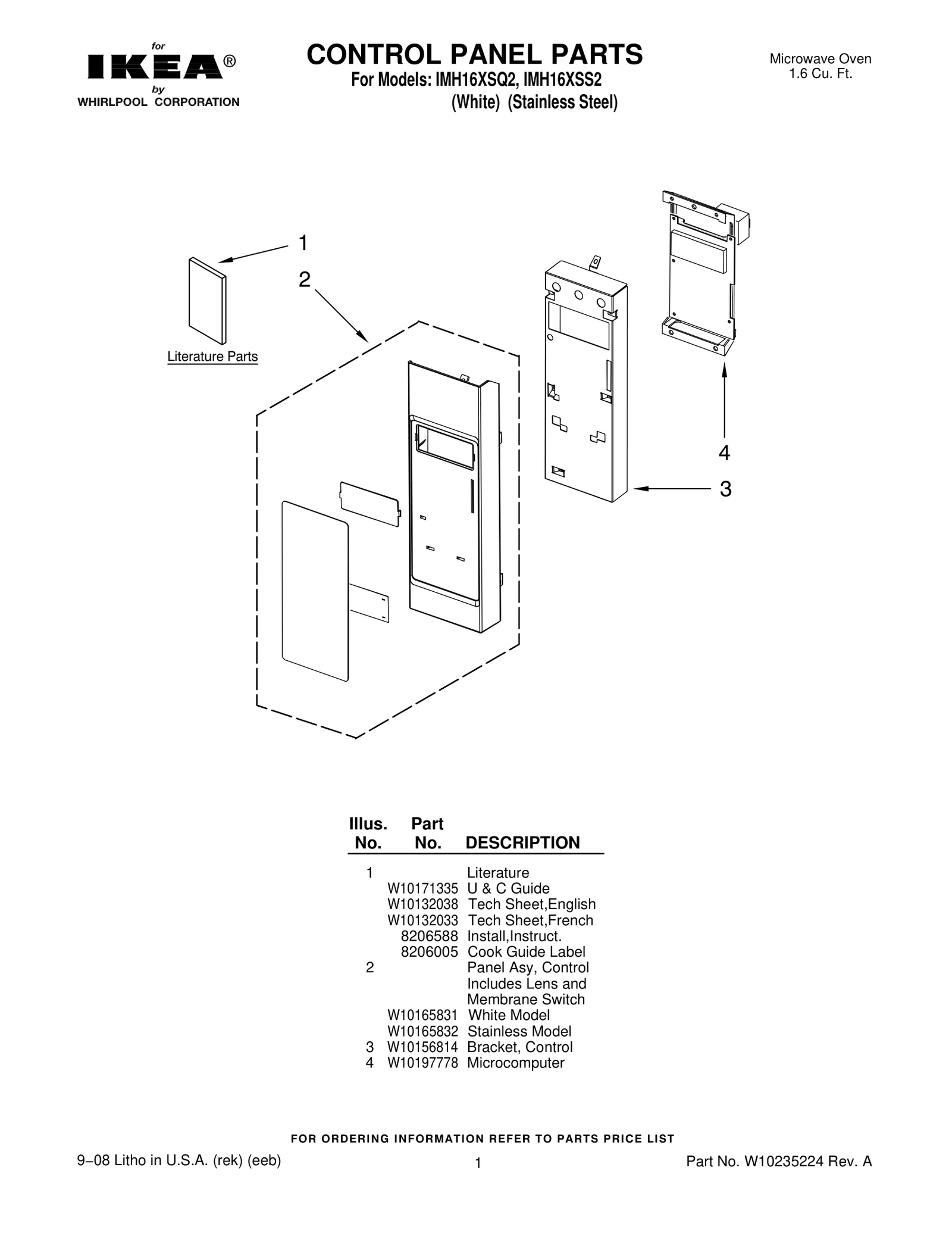 CONTROL PANEL PARTS