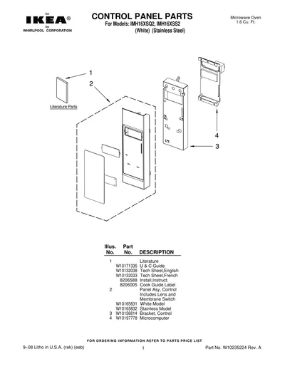 CONTROL PANEL PARTS