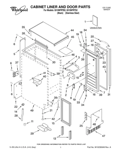 CABINET LINER AND DOOR PARTS
