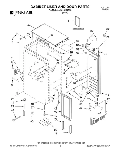 CABINET LINER AND DOOR PARTS
