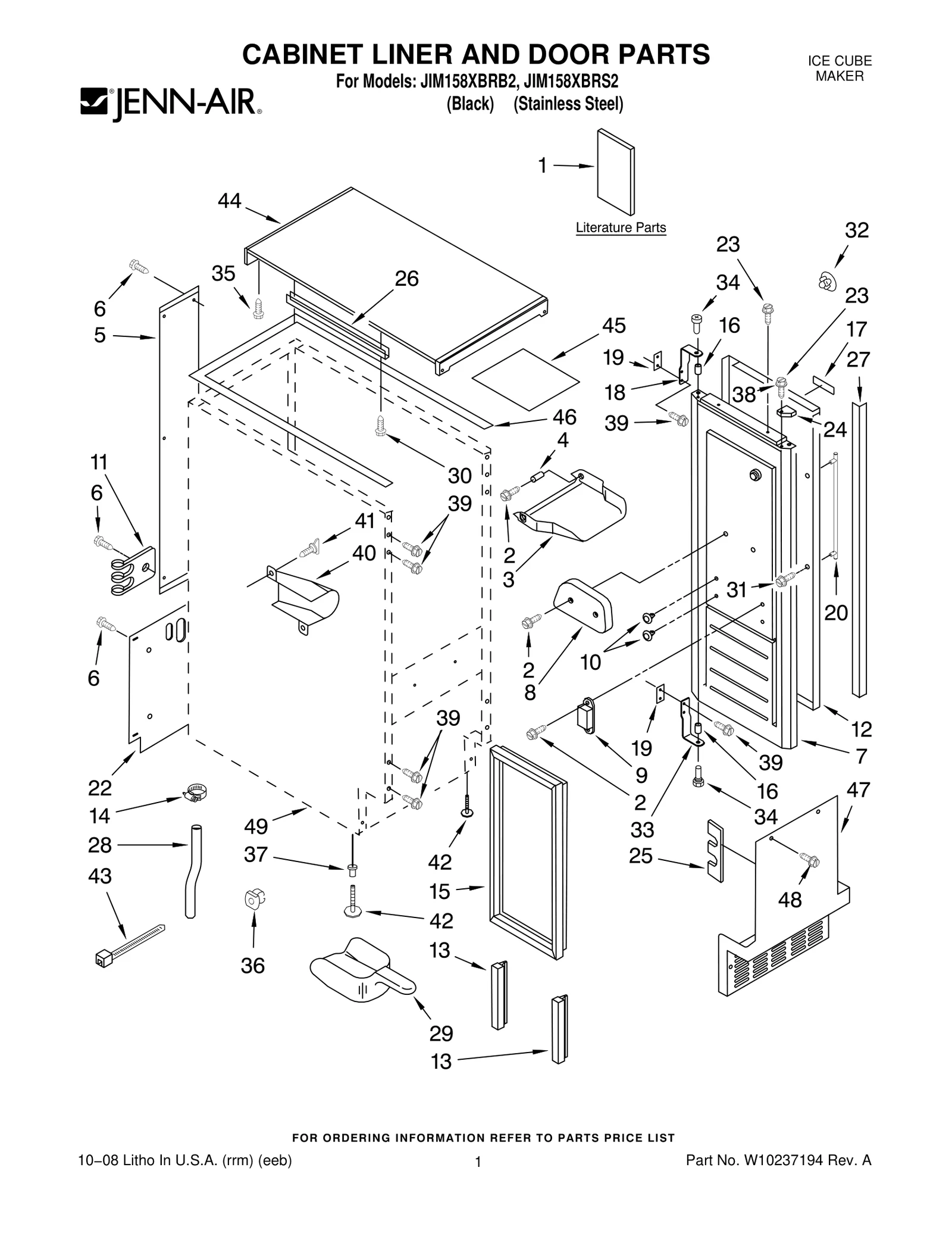 CABINET LINER AND DOOR PARTS