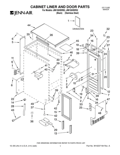 CABINET LINER AND DOOR PARTS