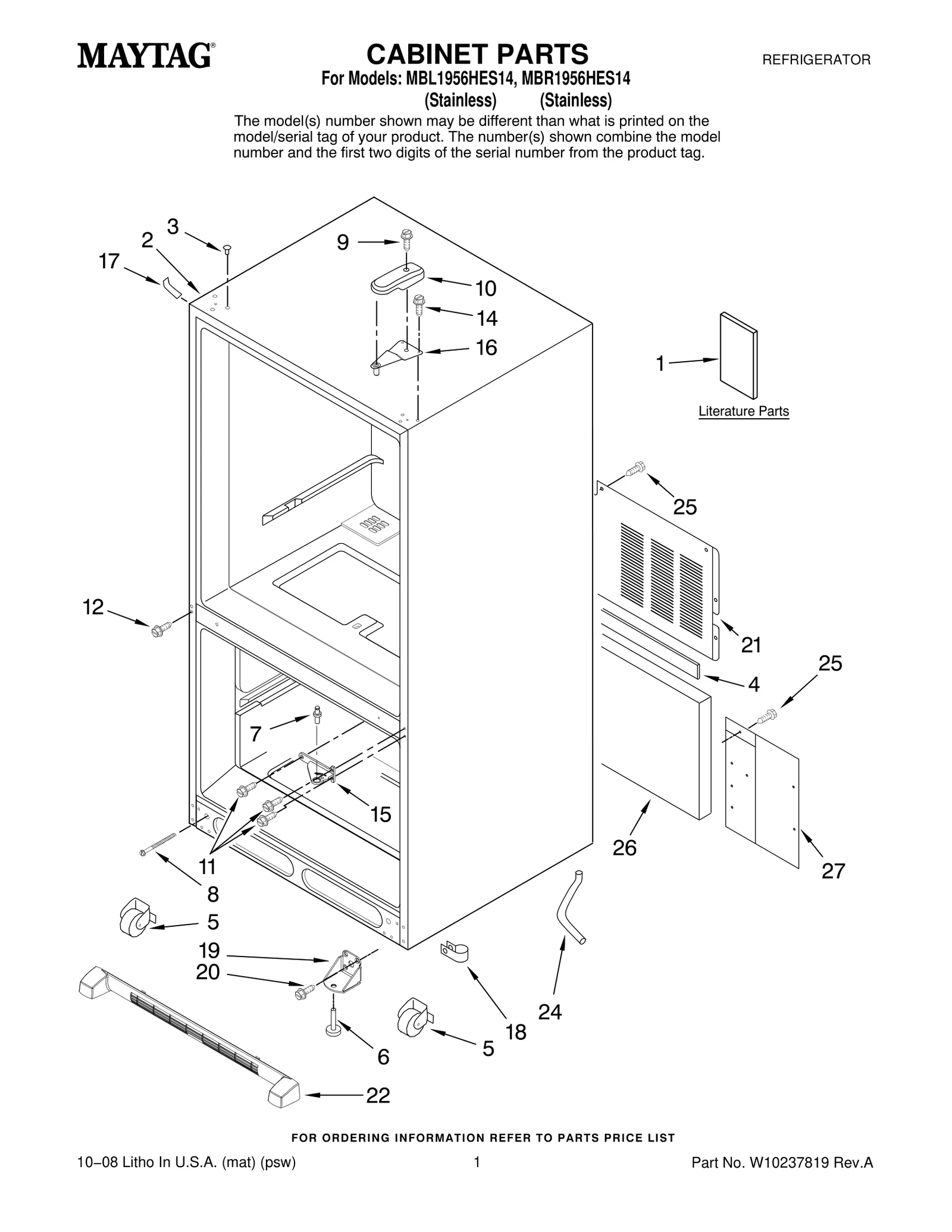 CABINET PARTS