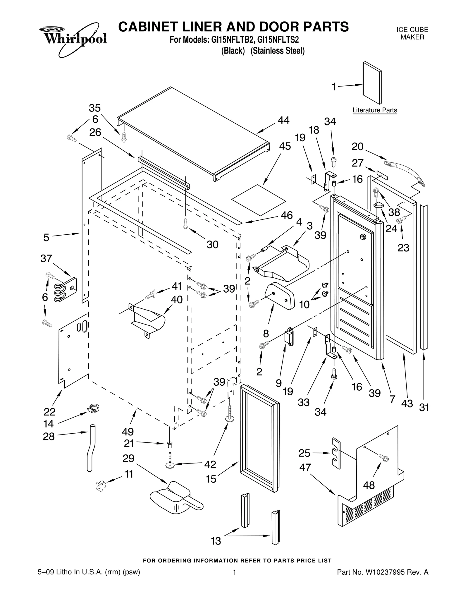 CABINET LINER AND DOOR PARTS