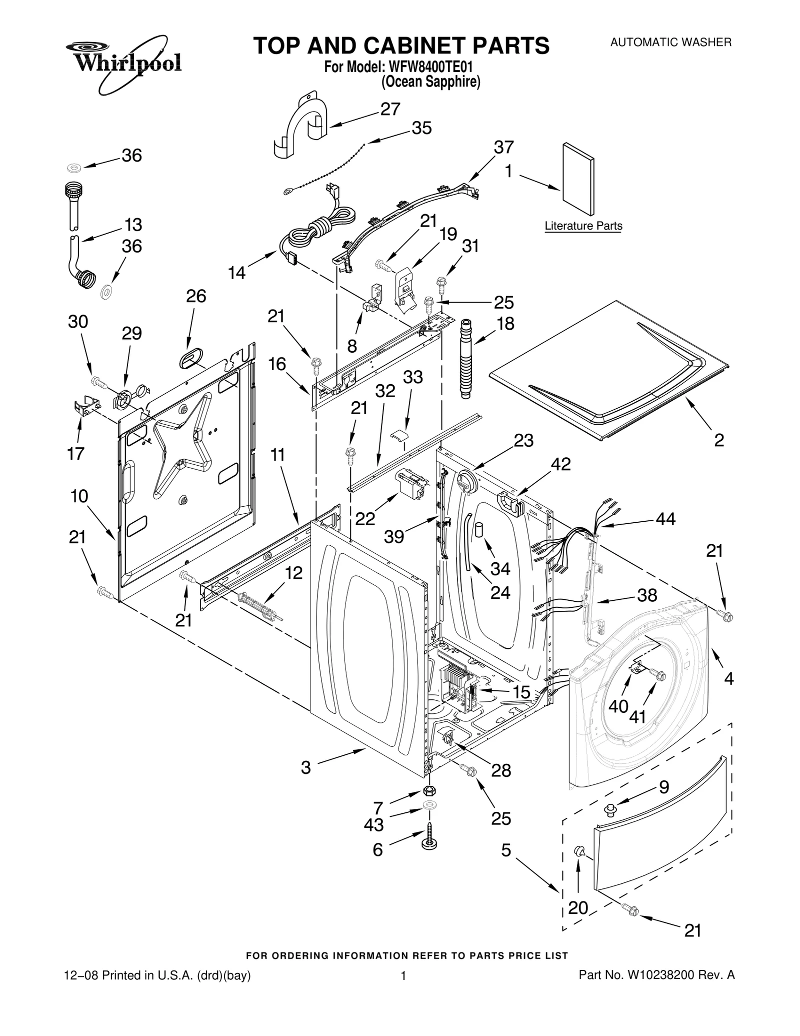 TOP AND CABINET PARTS