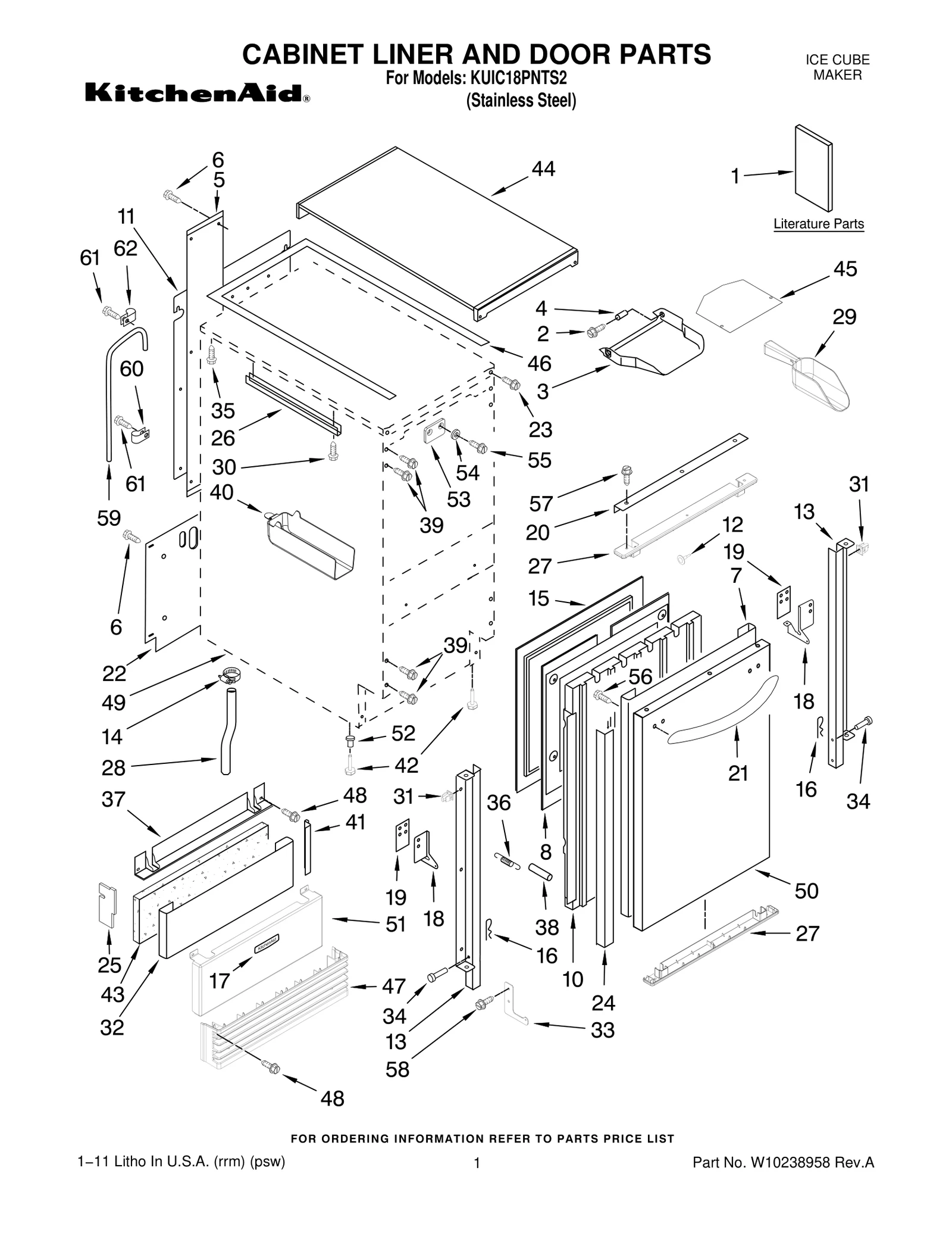 CABINET LINER AND DOOR PARTS