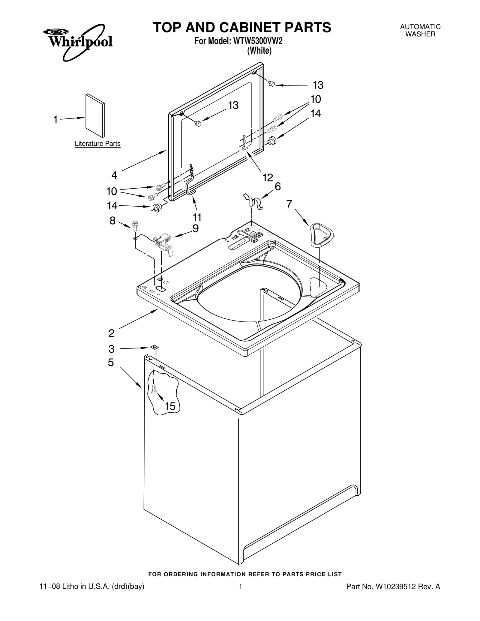 TOP AND CABINET PARTS