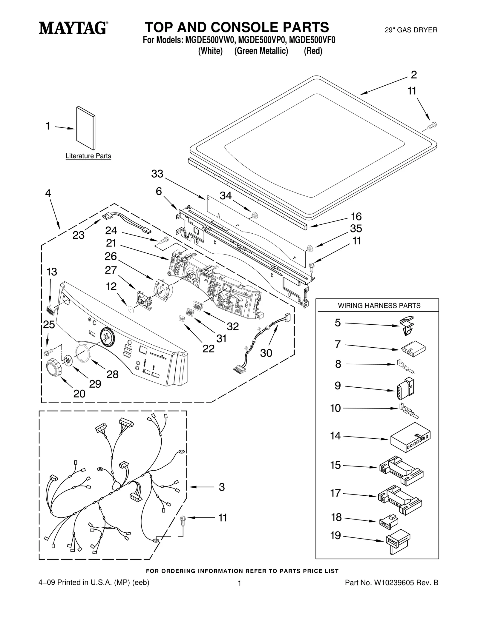 TOP AND CONSOLE PARTS
