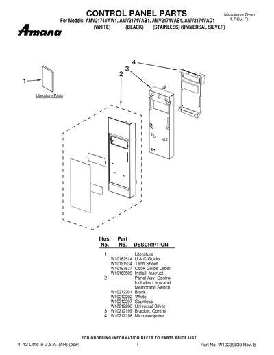 CONTROL PANEL PARTS