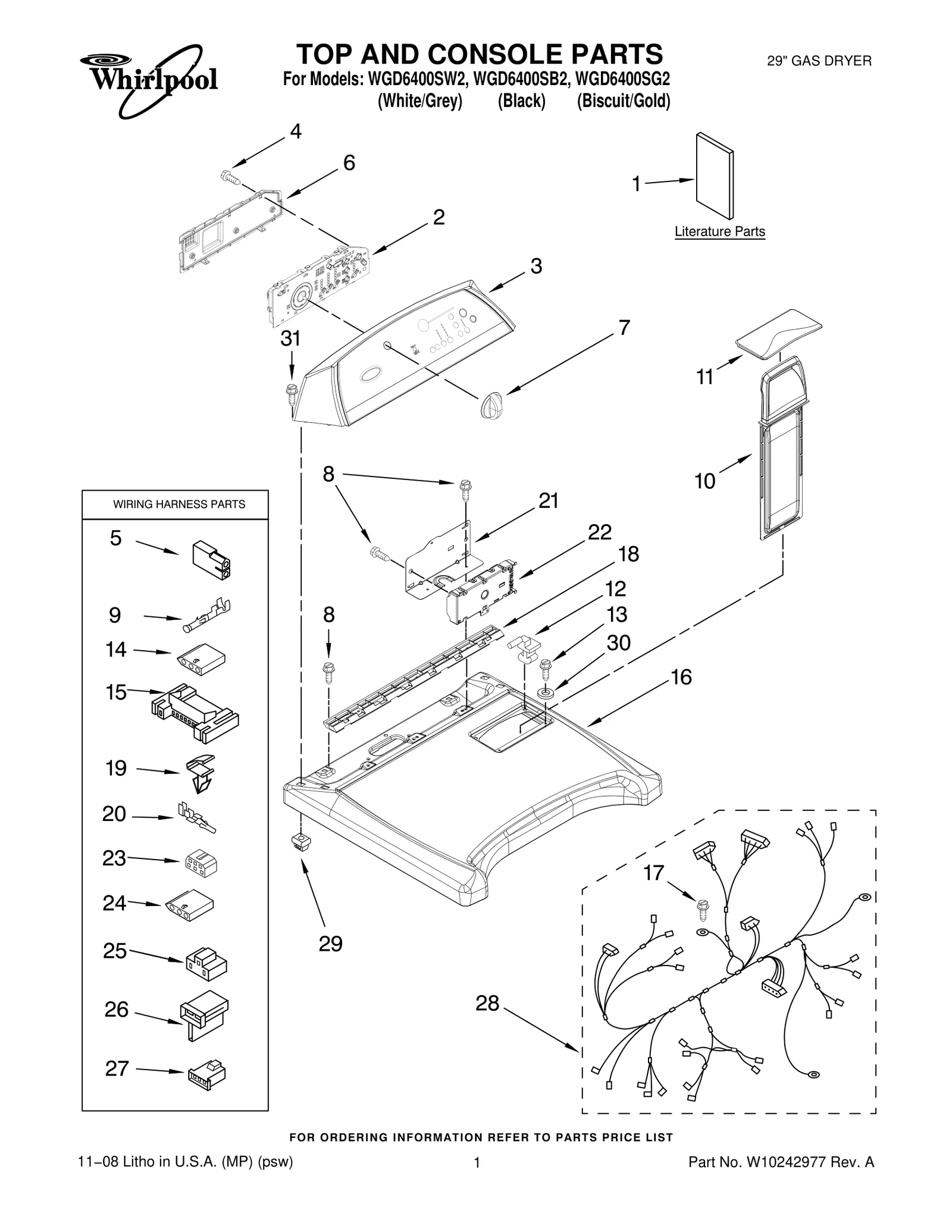 TOP AND CONSOLE PARTS