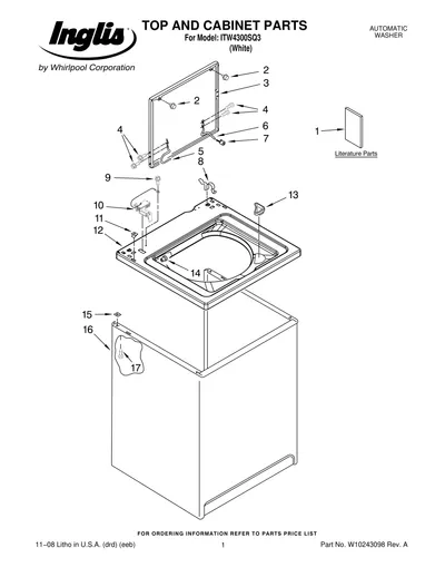 TOP AND CABINET PARTS