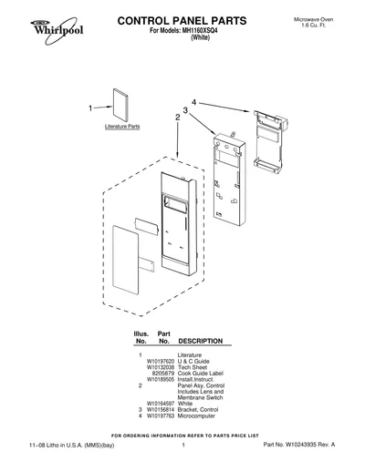 CONTROL PANEL PARTS