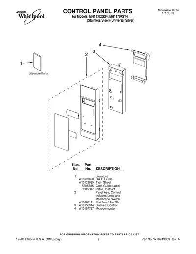 CONTROL PANEL PARTS