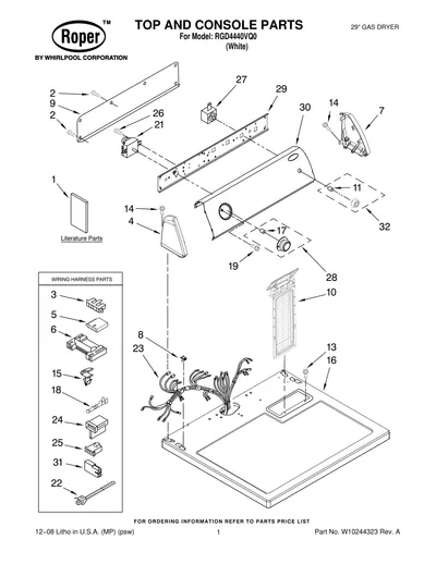 TOP AND CONSOLE PARTS