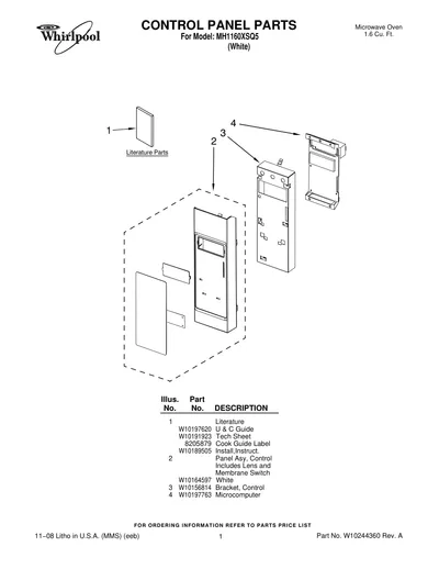 CONTROL PANEL PARTS