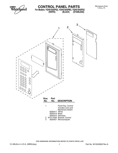 CONTROL PANEL PARTS