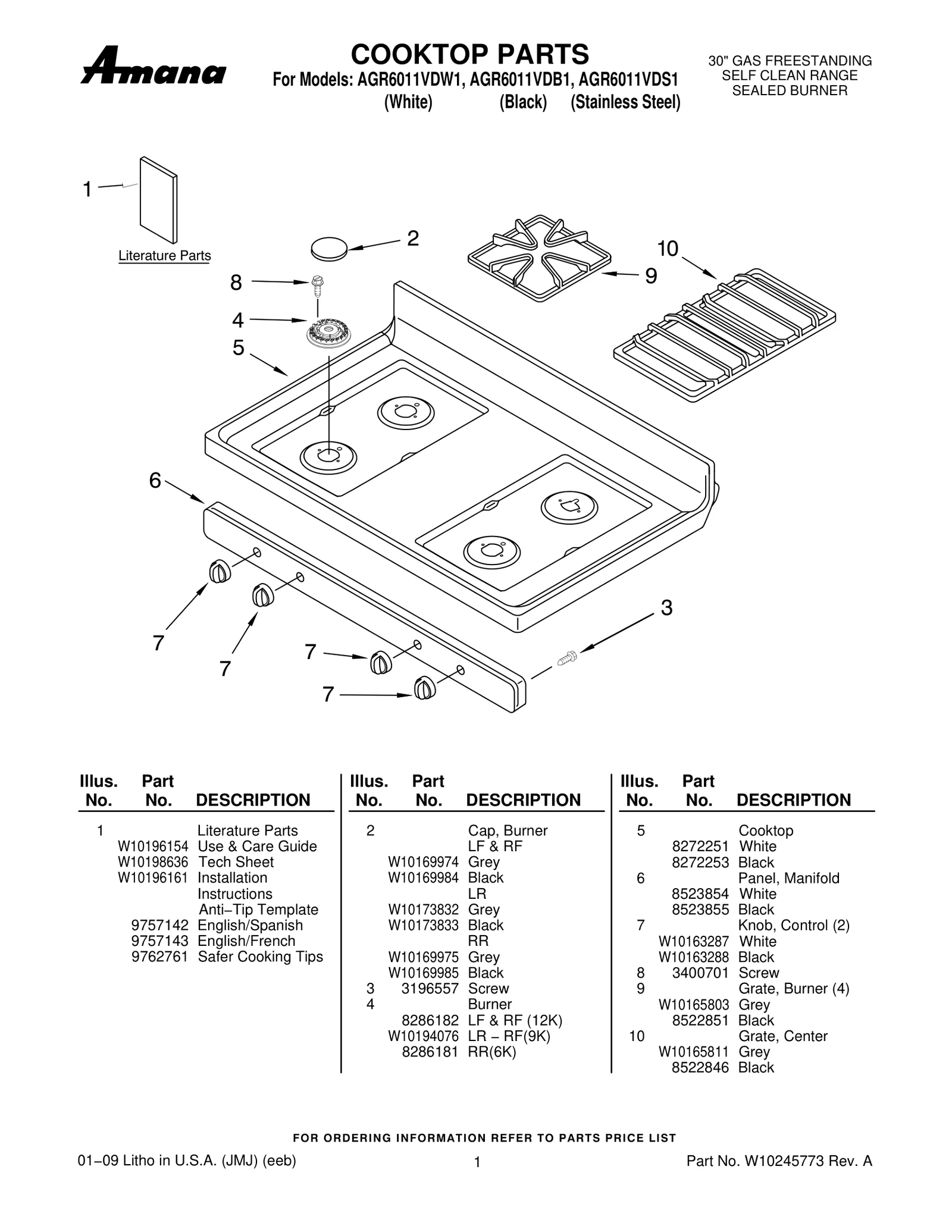 COOKTOP PARTS