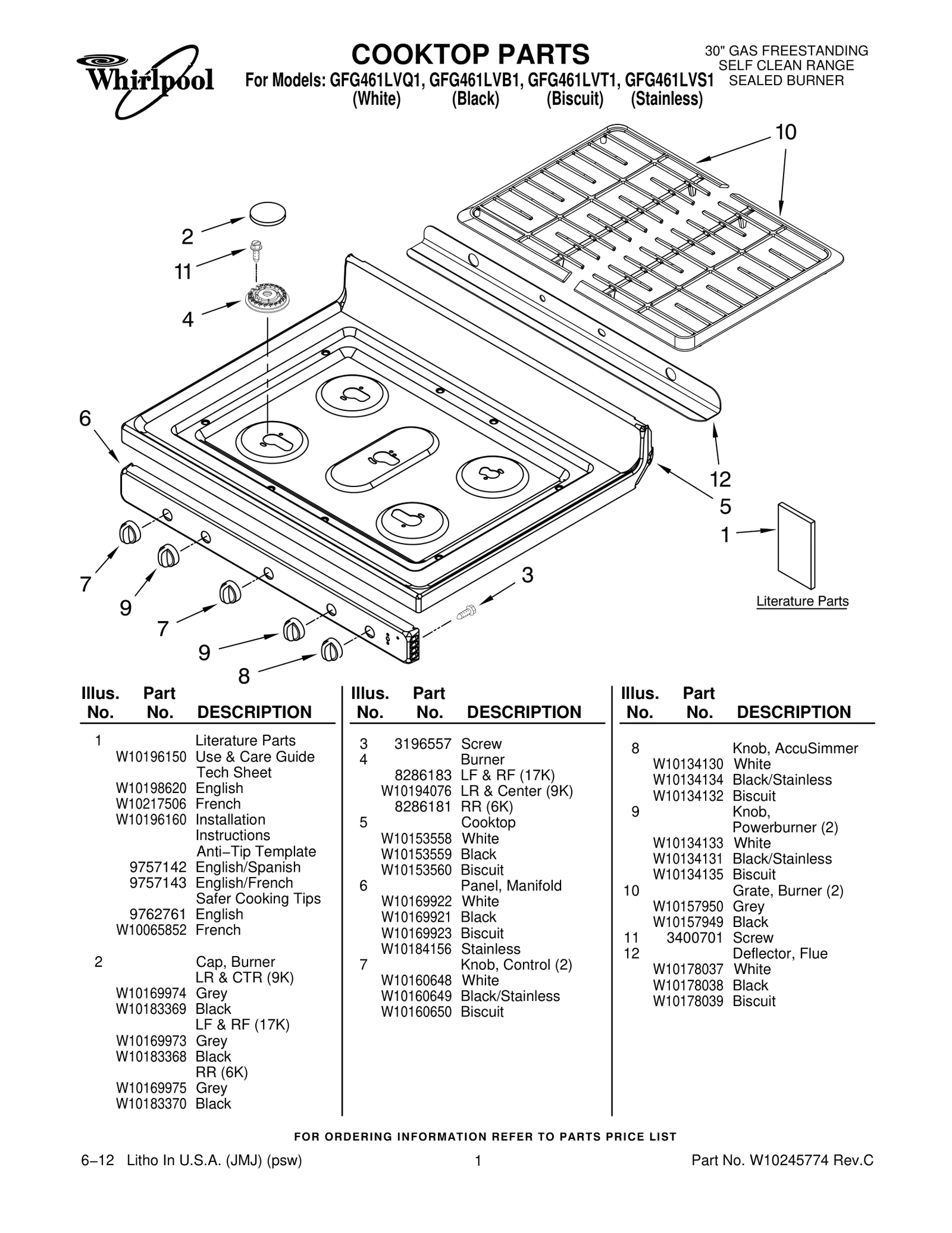 COOKTOP PARTS