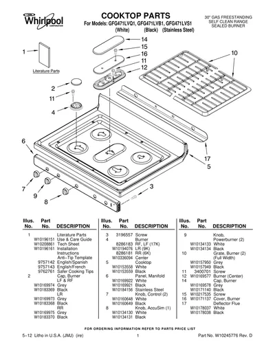 COOKTOP PARTS