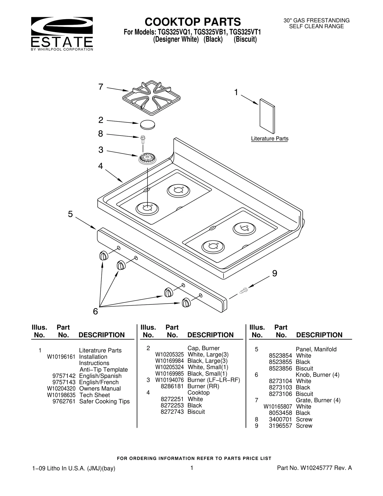 COOKTOP PARTS