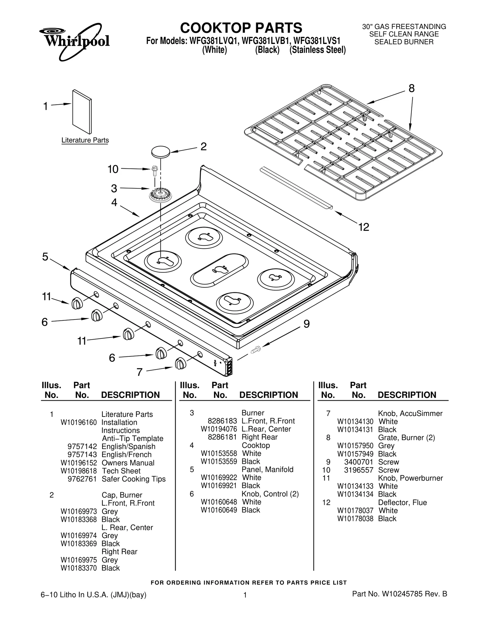 COOKTOP PARTS
