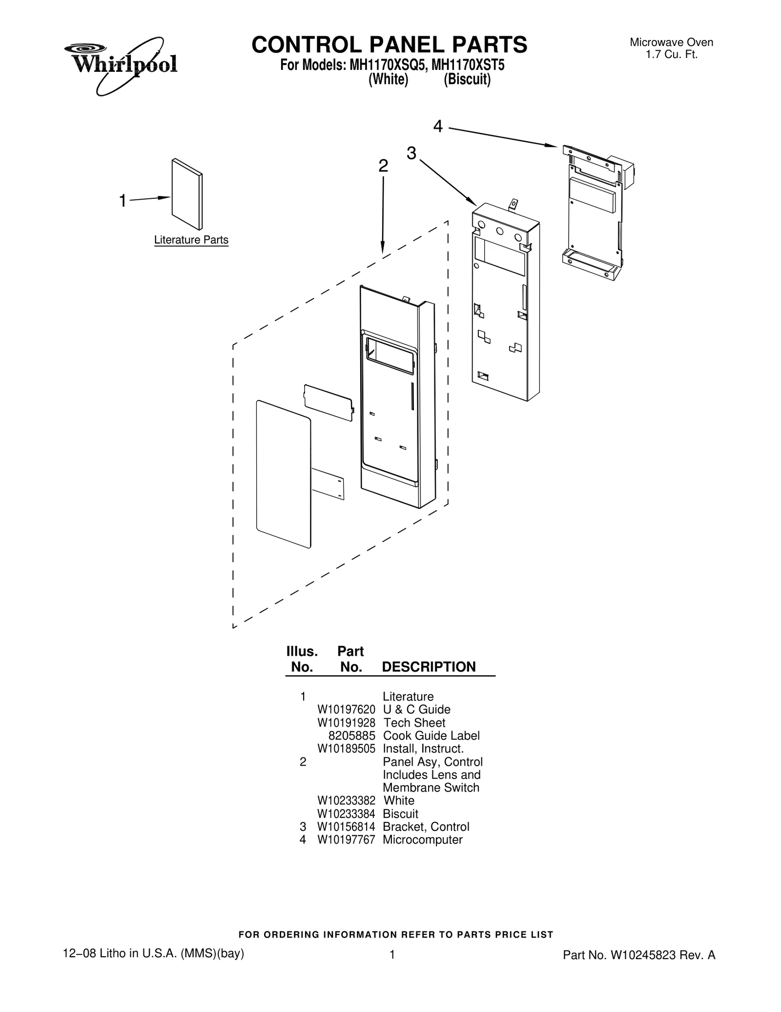 CONTROL PANEL PARTS