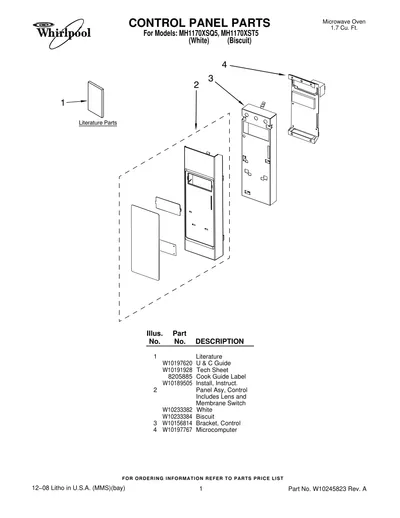 CONTROL PANEL PARTS