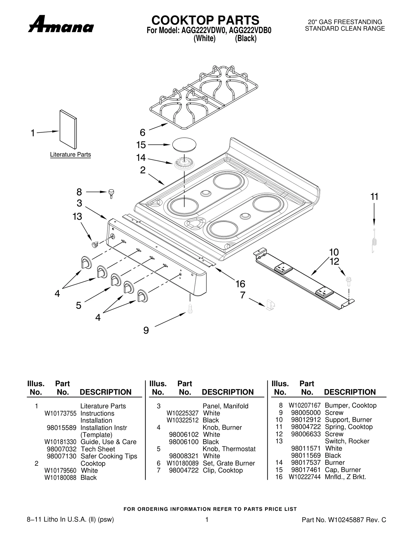 COOKTOP PARTS