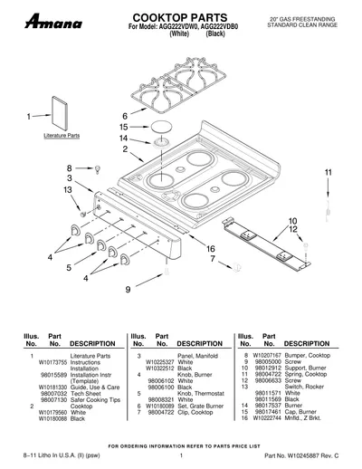 COOKTOP PARTS