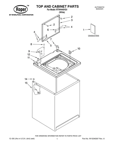 TOP AND CABINET PARTS
