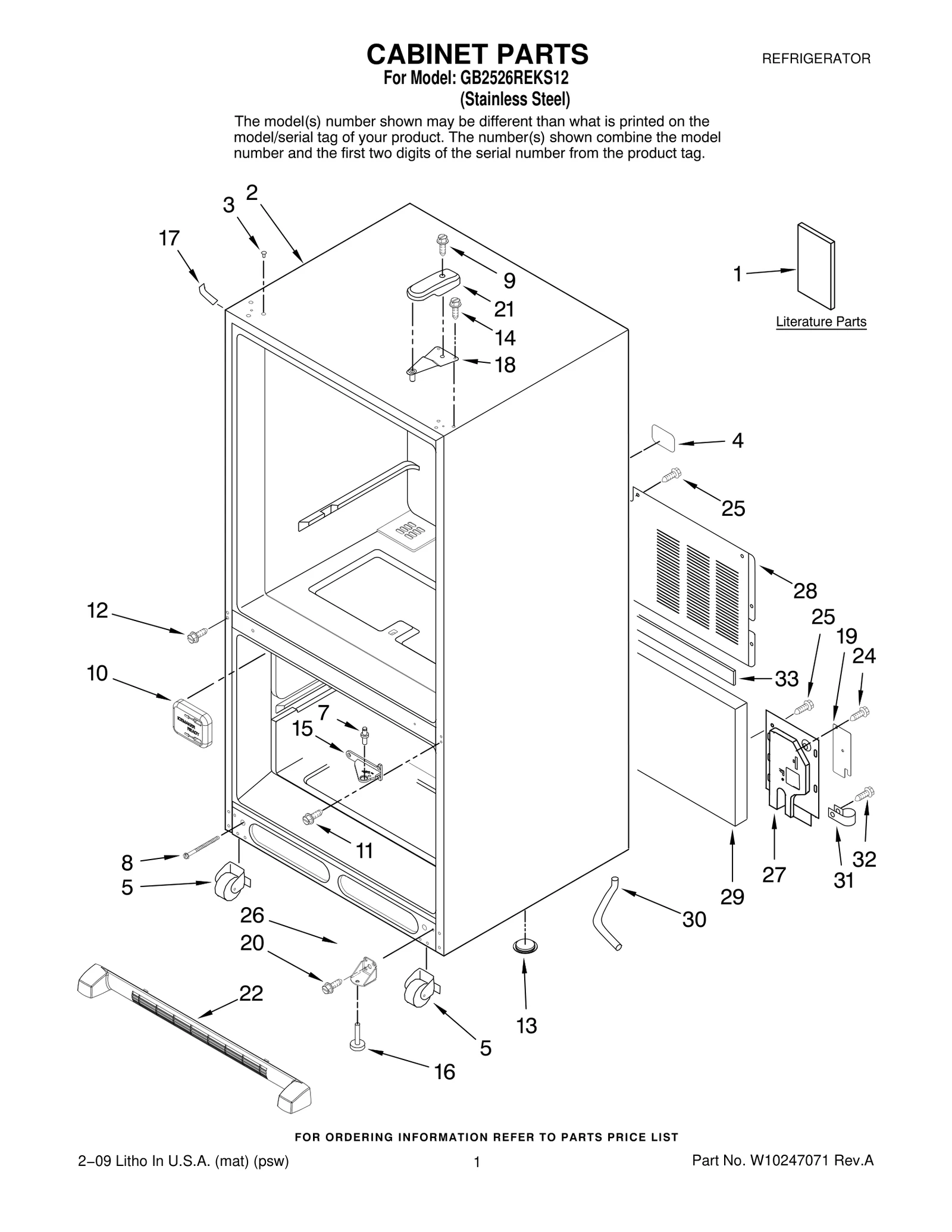 CABINET PARTS