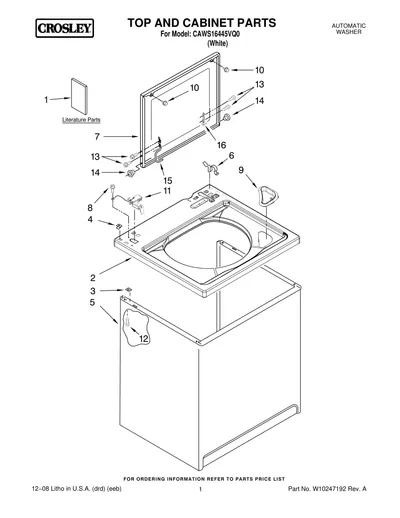 TOP AND CABINET PARTS