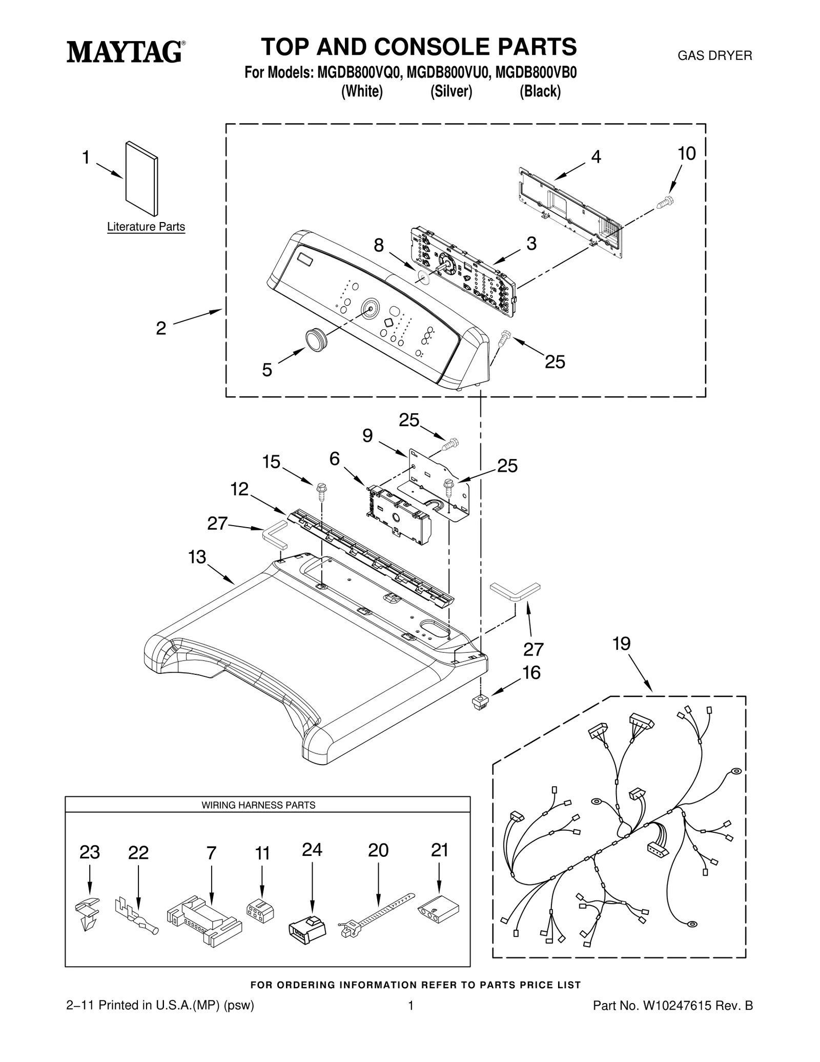 TOP AND CONSOLE PARTS