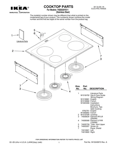 COOKTOP PARTS