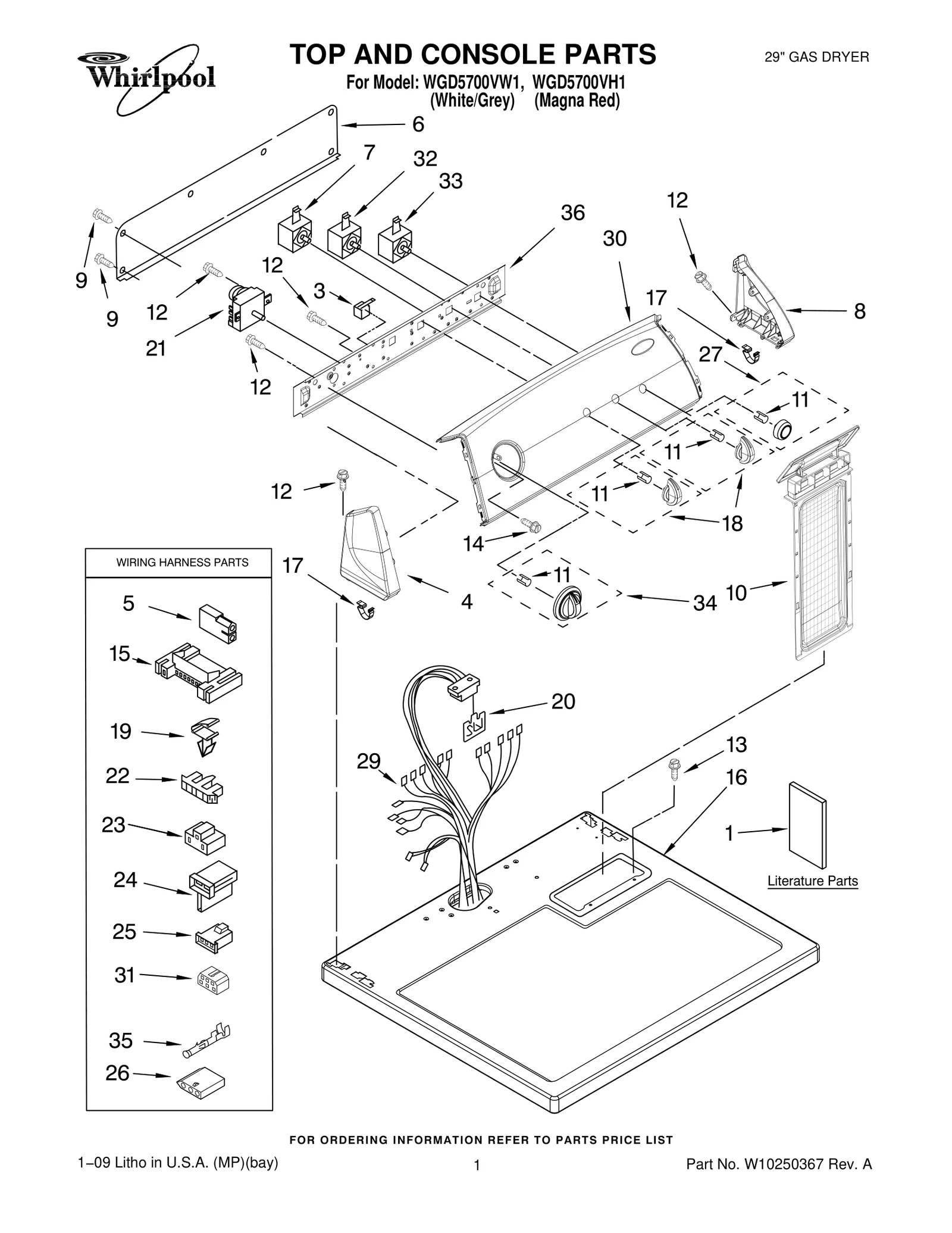 TOP AND CONSOLE PARTS