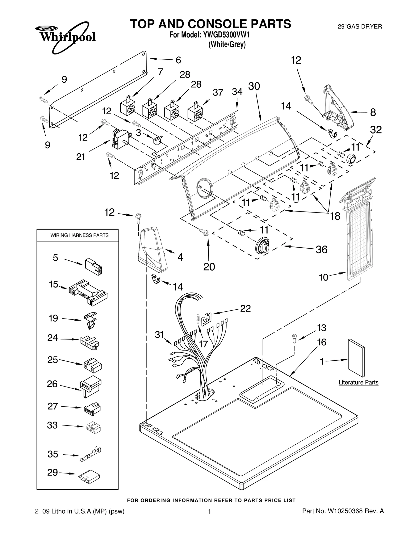 TOP AND CONSOLE PARTS