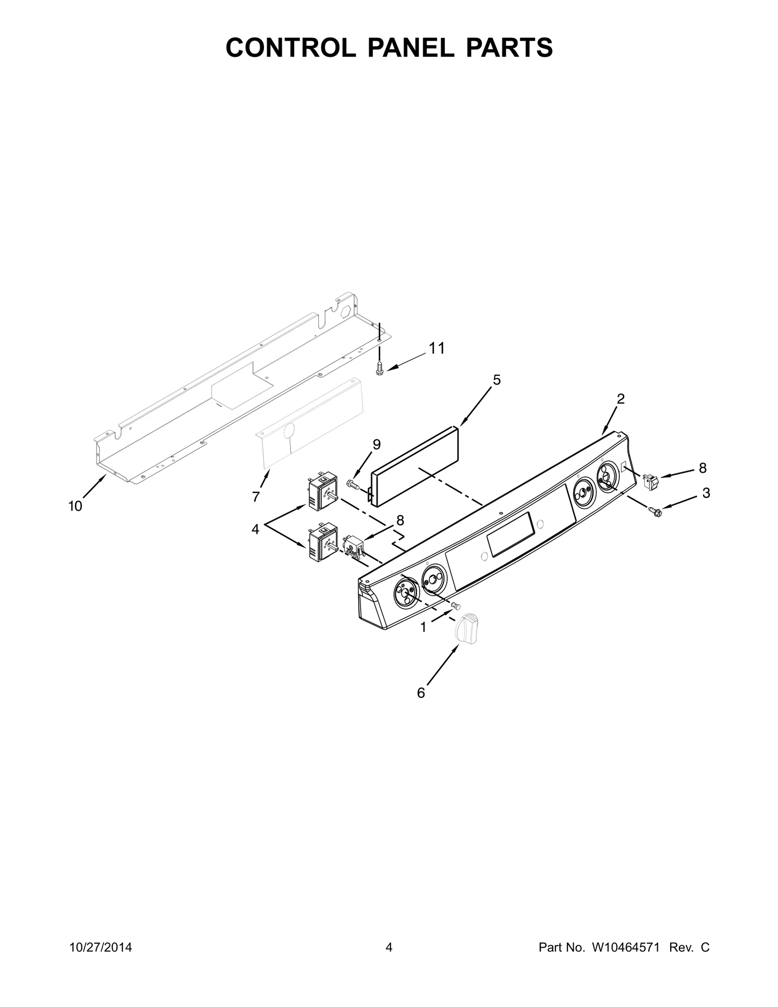 This part is located within the control panel.