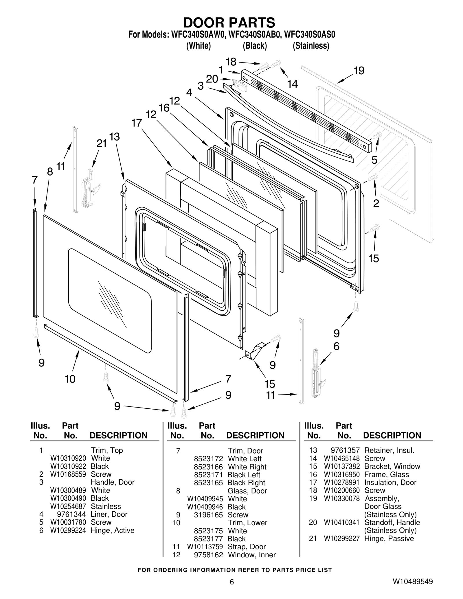 Outer Door Glass
