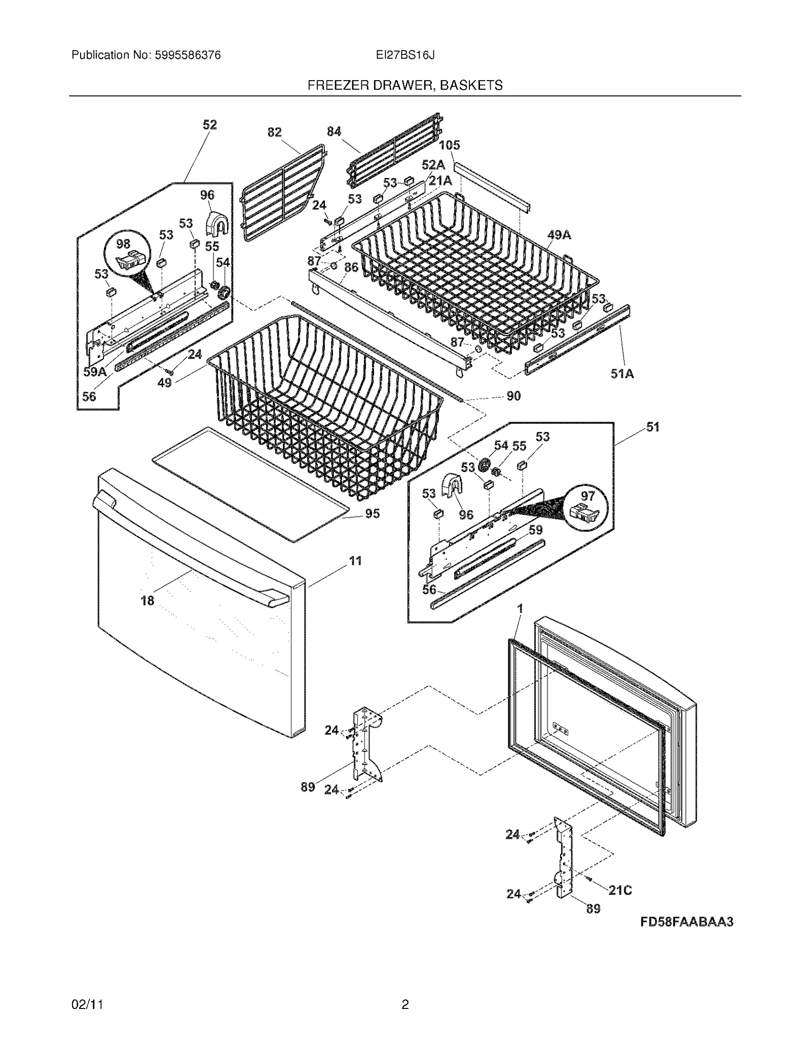 FREEZER DRAWER, BASKETS