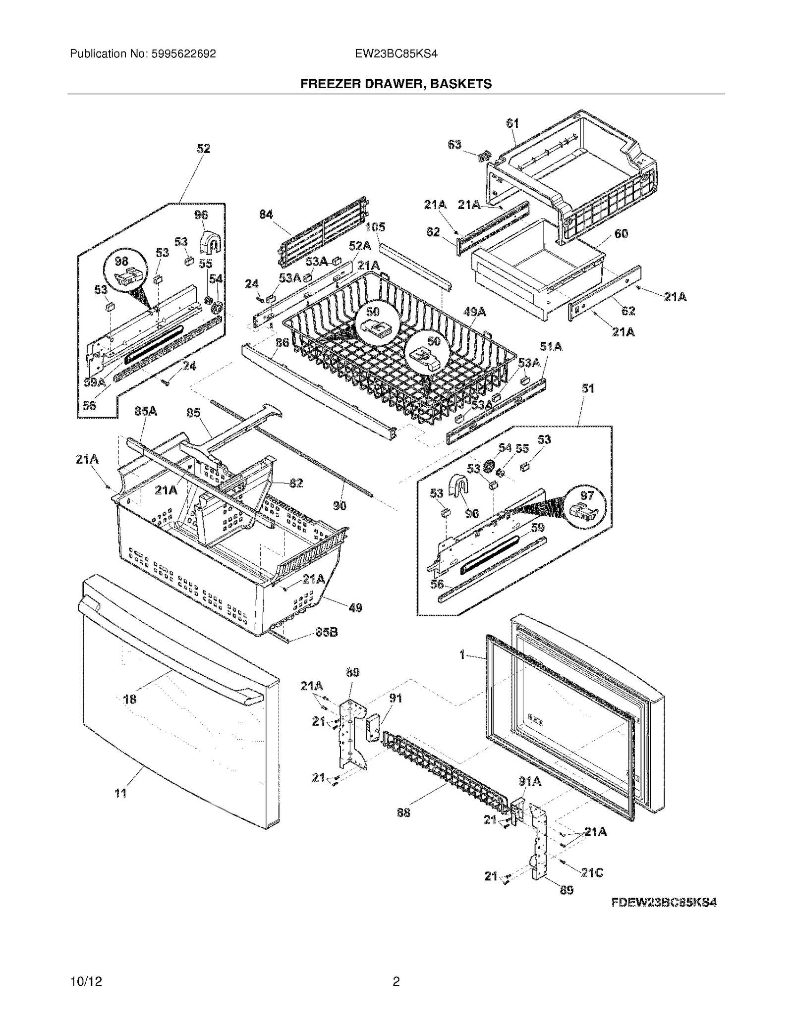 FREEZER DRAWER, BASKETS
