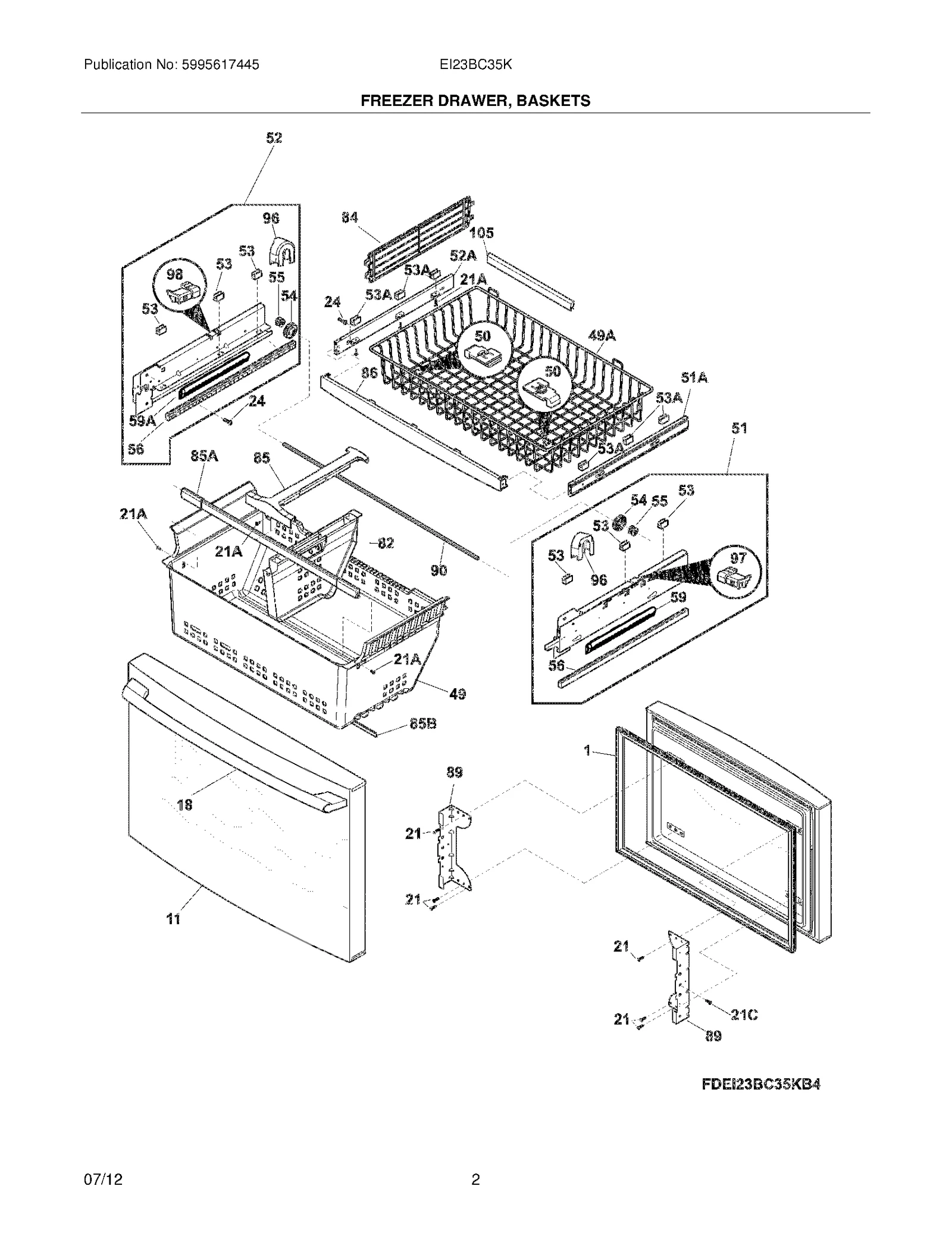 FREEZER DRAWER, BASKETS