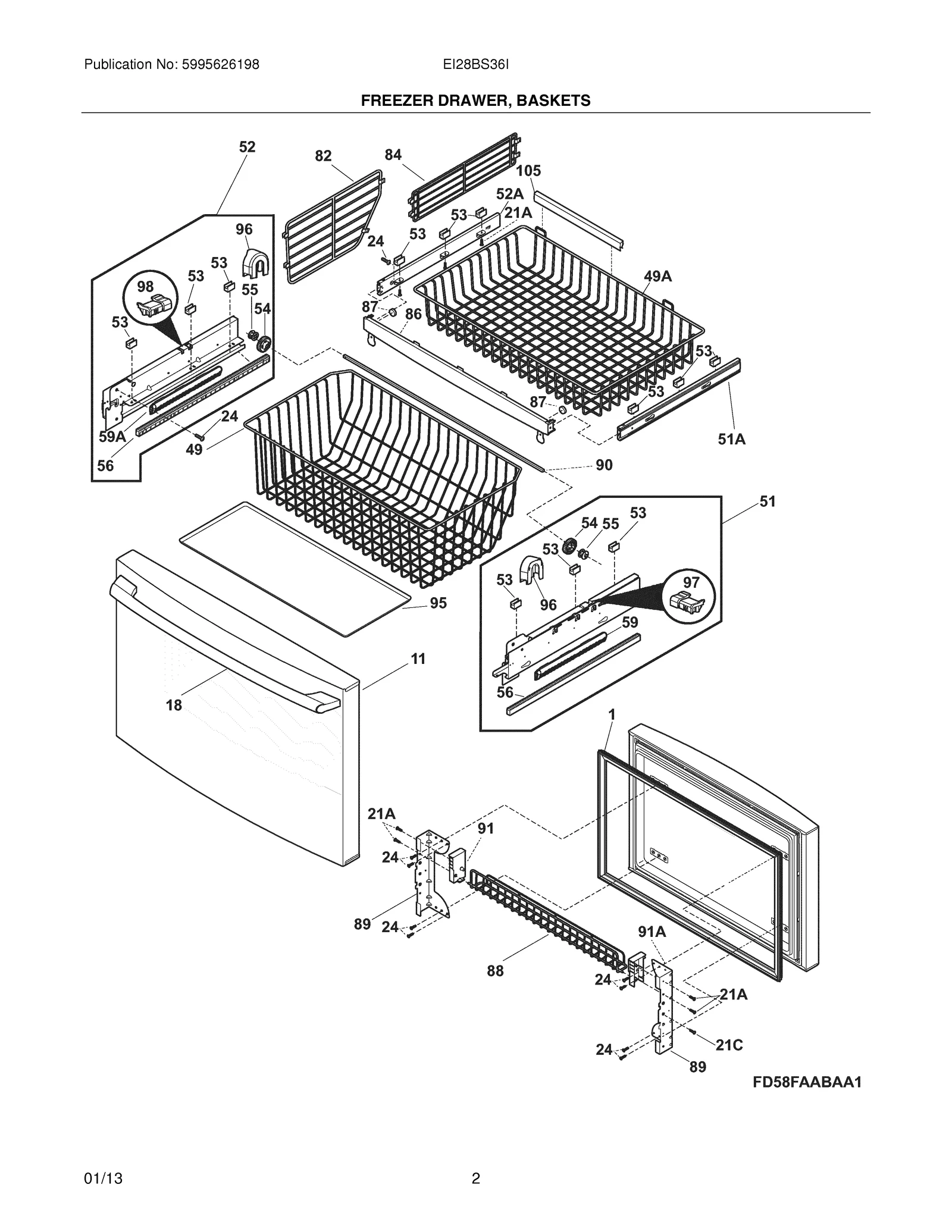 FREEZER DRAWER/BASKETS