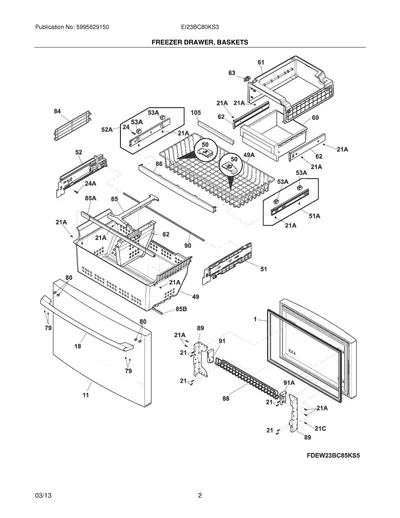 FREEZER DRAWER, BASKETS