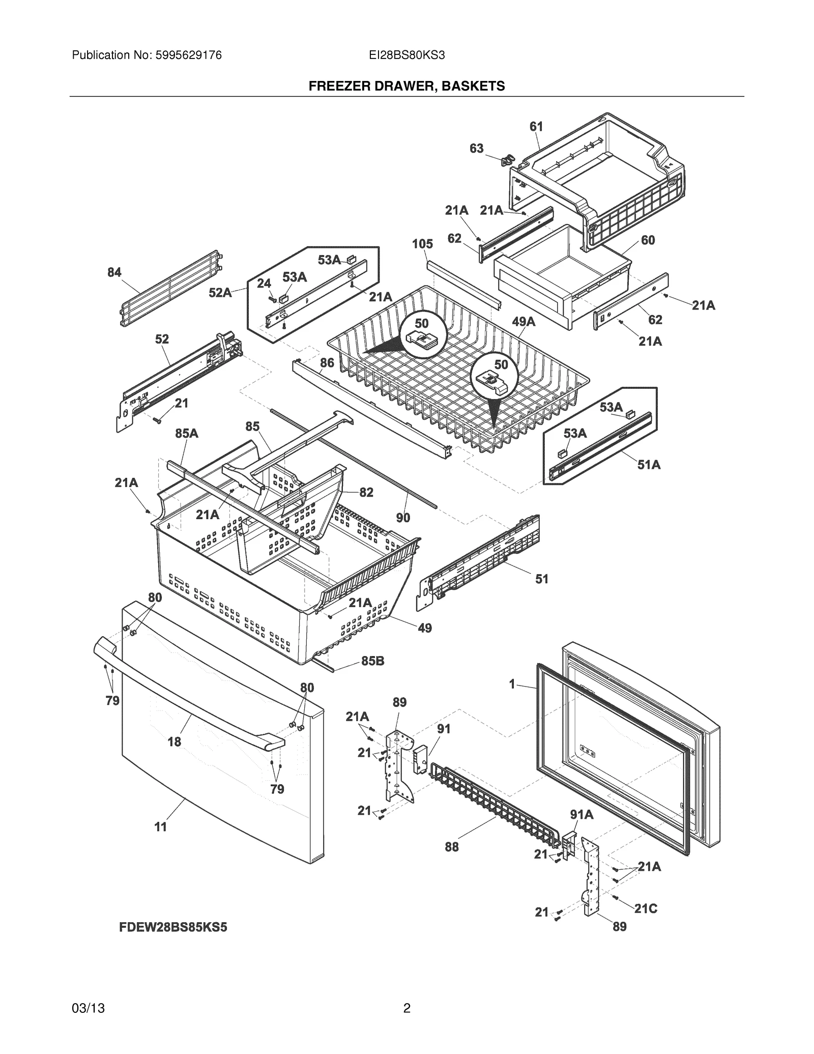 FREEZER DRAWER, BASKETS